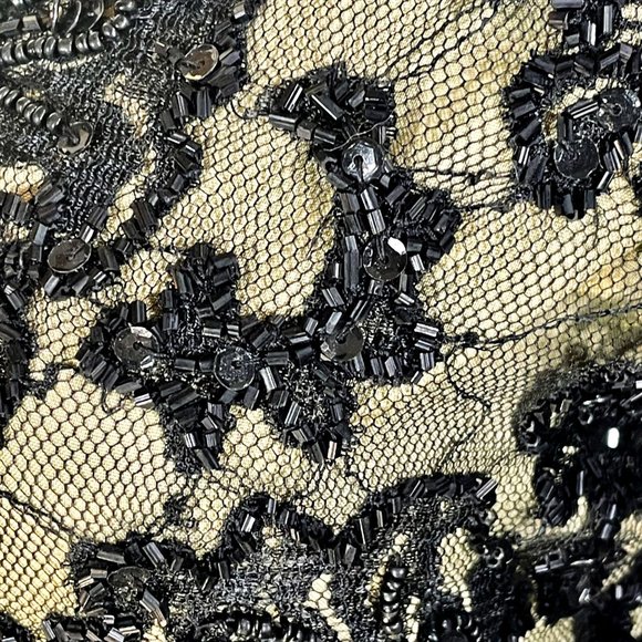 ▪️VTG▪️BRILLIANTE BY J.A.▪️ Bead & Sequin Lace Pleated Chiffon Evening Dress - Picture 6 of 12